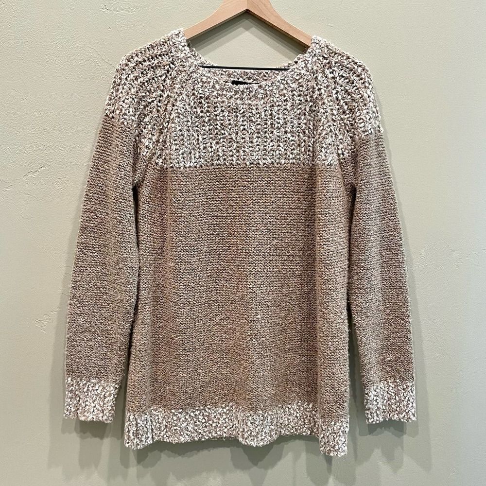 Fate Clairina Textured Pink Blush Pullover Sweater - Size: Large
